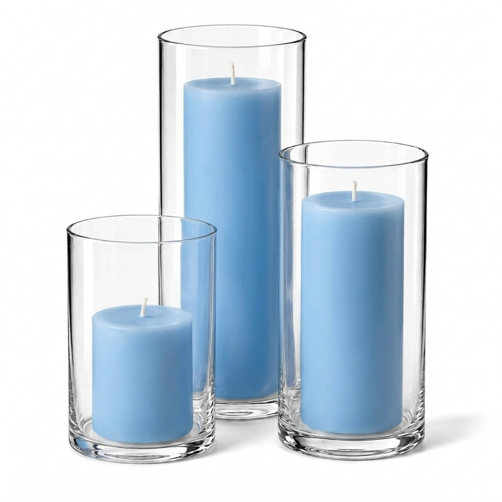Richland Pillar Candles & Cylinder Vases Set of 3 - view 3