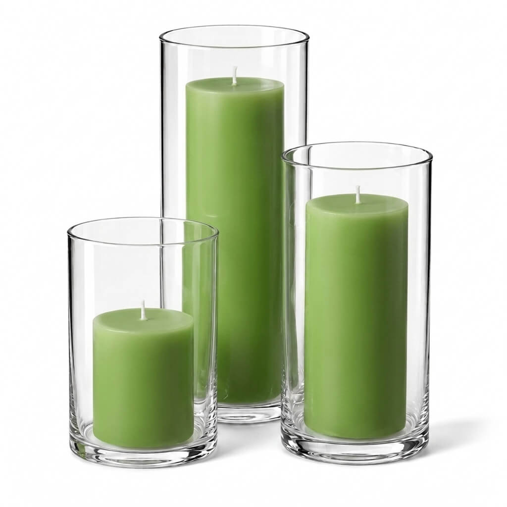 Richland Pillar Candles & Cylinder Vases Set of 3 - view 5