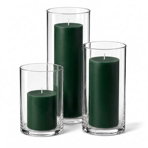 6 of 15: Richland Pillar Candles & Cylinder Vases Set of 3