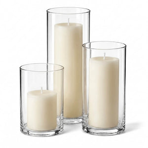 8 of 15: Richland Pillar Candles & Cylinder Vases Set of 3