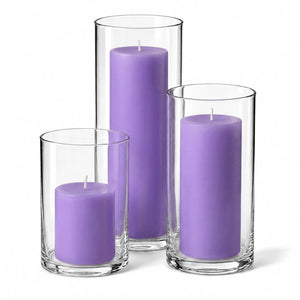 9 of 15: Richland Pillar Candles & Cylinder Vases Set of 3