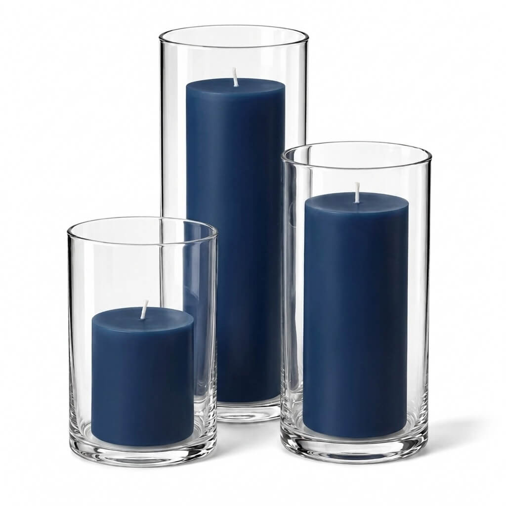 Richland Pillar Candles & Cylinder Vases Set of 3 - view 10