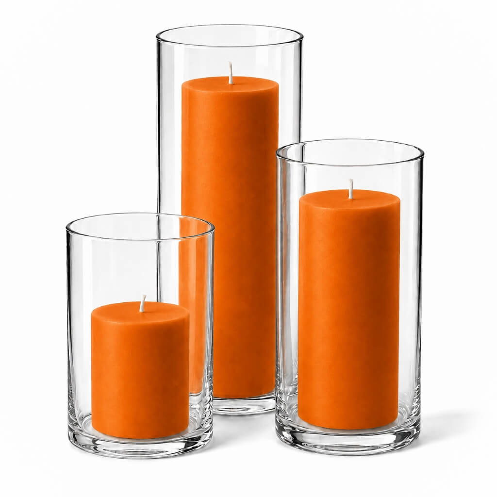 Richland Pillar Candles & Cylinder Vases Set of 3 - view 11