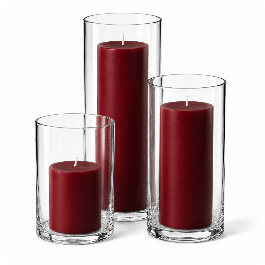 Richland Pillar Candles & Cylinder Vases Set of 3 - view 14