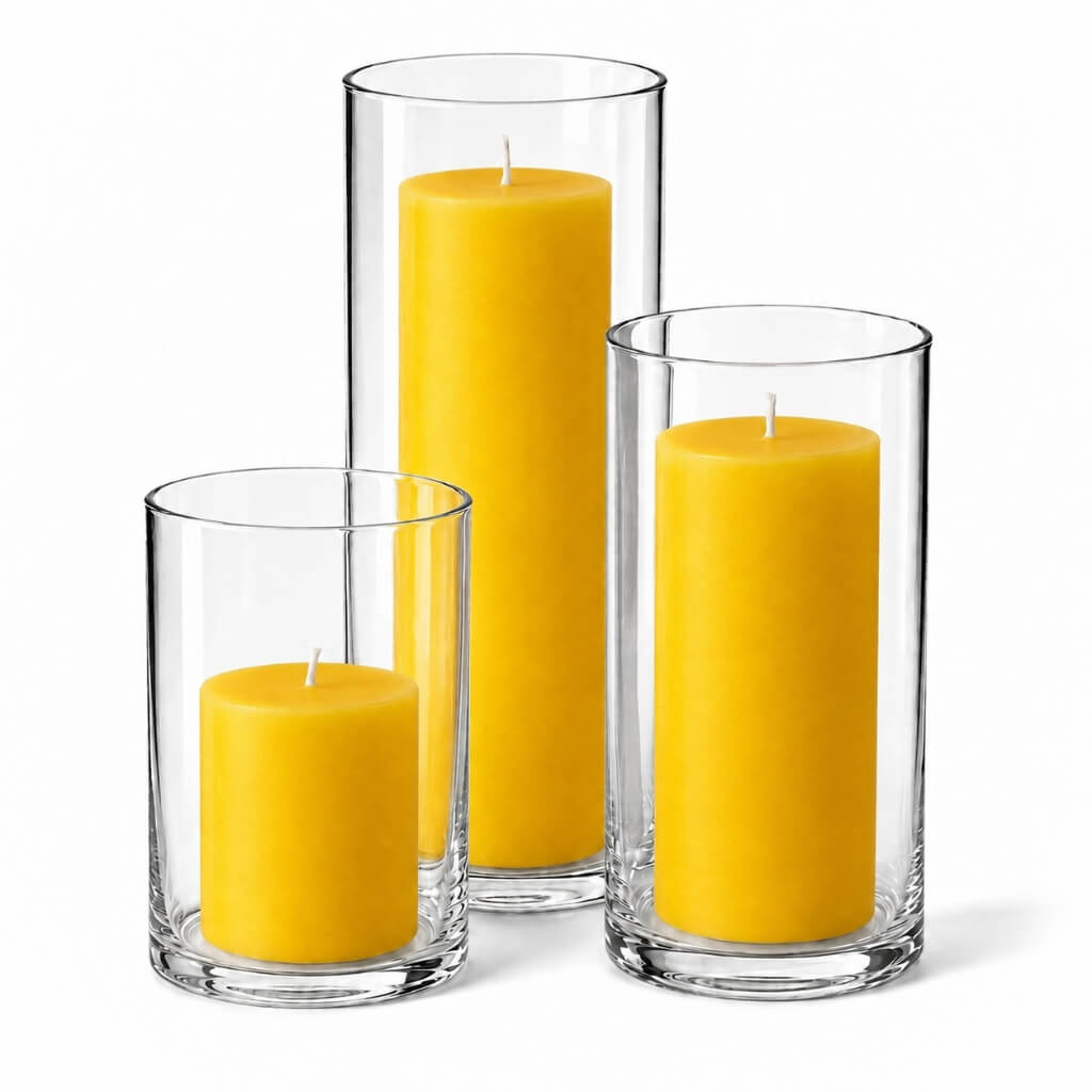 Richland Pillar Candles & Cylinder Vases Set of 3 - view 15