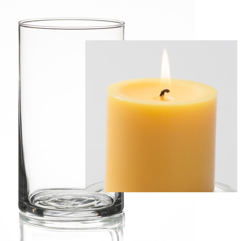 Richland Pillar Candle 3" & Eastland Cylinder Holder 6" Set of 12 - view 13