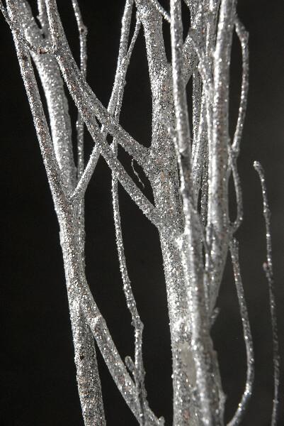 birch tree branches silver sequin sparkle 54| 