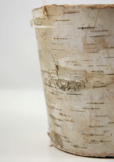 birch bark covered zinc planter vase 5in - view 1