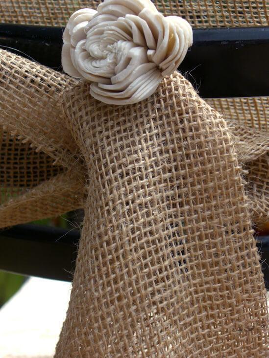 Burlap Table Runner / Chair Sash 7x108