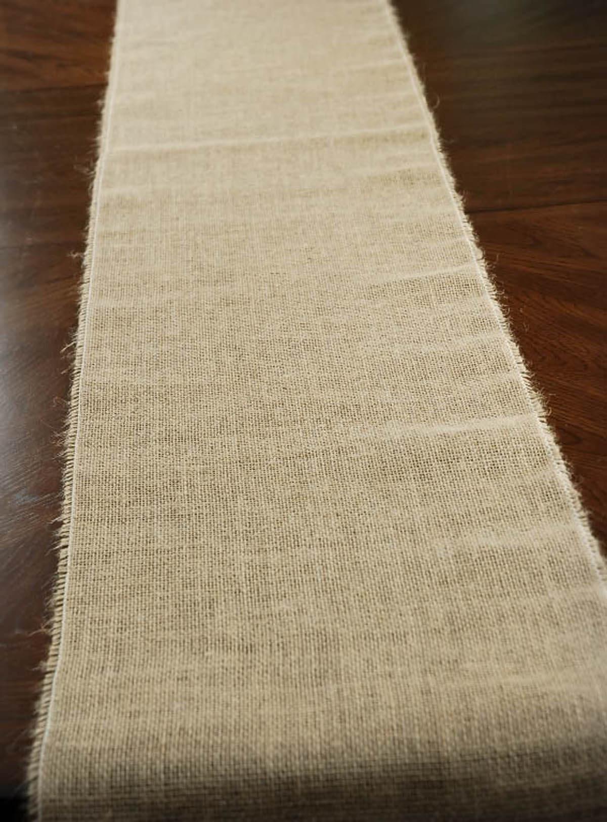 burlap table runner 12 5 wide 120 long| 