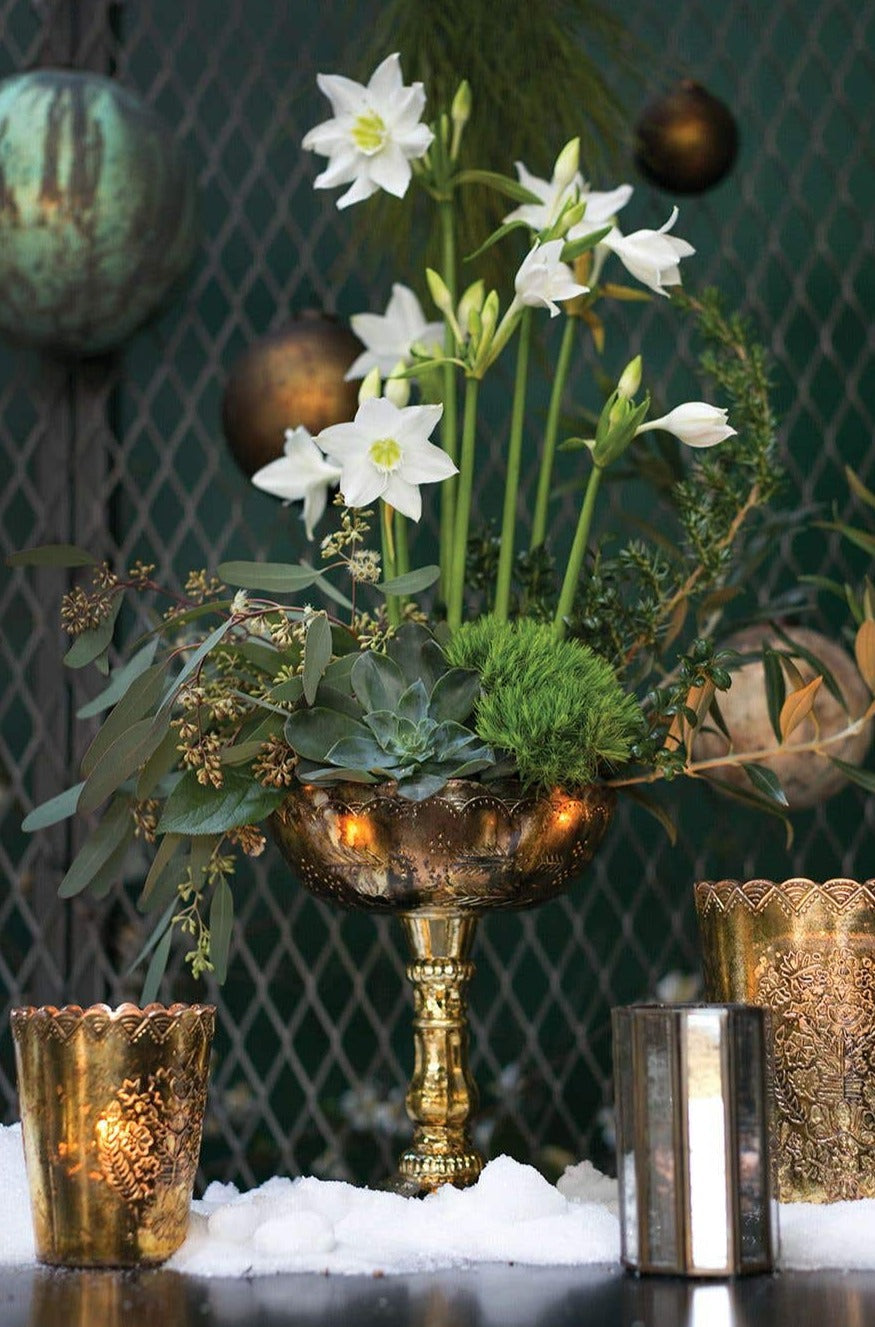Desiray Glass Compote 9.5" Gold - view 4
