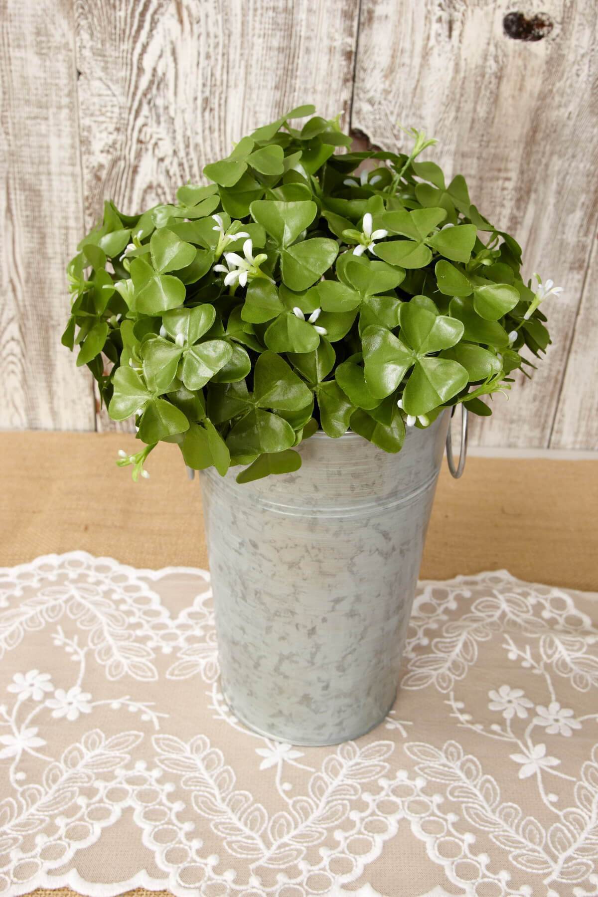 Clover Bush 9.5" with White Flower Accents| 