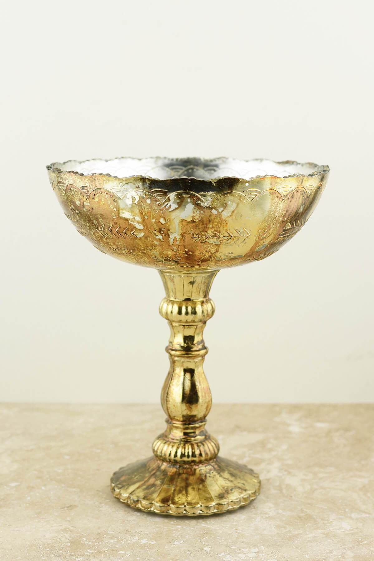 Desiray Compote 8"x 9.5" Gold| 