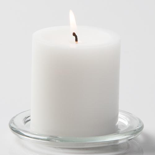 Richland Pillar Candle 3" & Eastland Square Holder 6 inch Set of 12| P_Set-5...