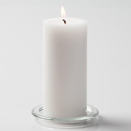 Richland Pillar Candle 6" & Eastland Square Holder 8 inch Set of 12| 