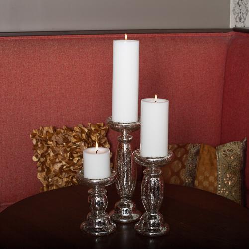 Eastland Unique Mercury Glass Pillar Candle Holder 8.5" - view 4