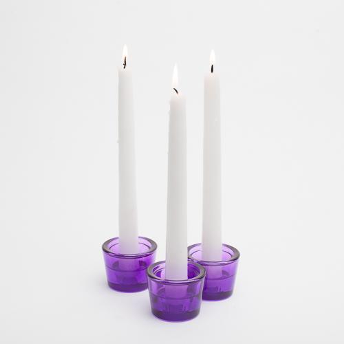 richland multi use tealight and taper holder purple set of 12| 9267_12