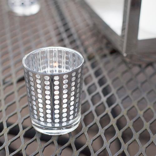 Richland Silver Dotted Glass Holder – Small Set of 12| 9363_12