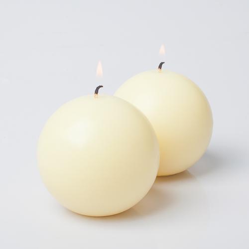 Richland Sphere Candle 3" Ivory Set of 12| 6201_12