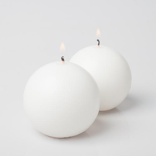 Richland Sphere Candle 3" White Set of 24 - view 1