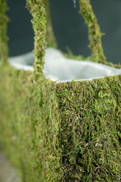 natural preserved moss 12in purse with liner| 