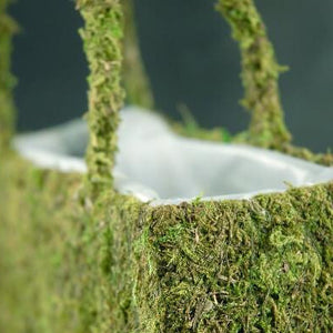 Natural Preserved Moss Purse Planter 8.75"