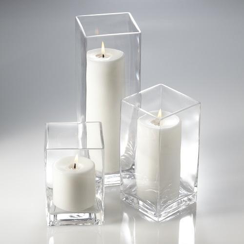 Richland Pillar Candles & Eastland Square Holders Set of 3| 