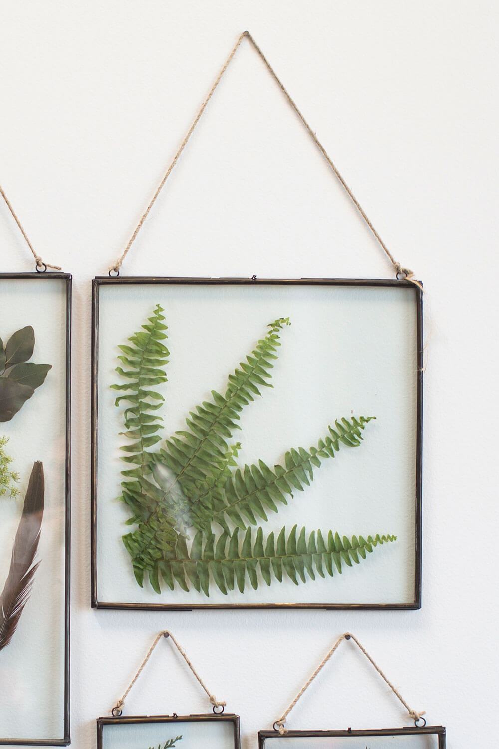 Hanging Metal Double Glass Frame 14" x 14.75" - view 2