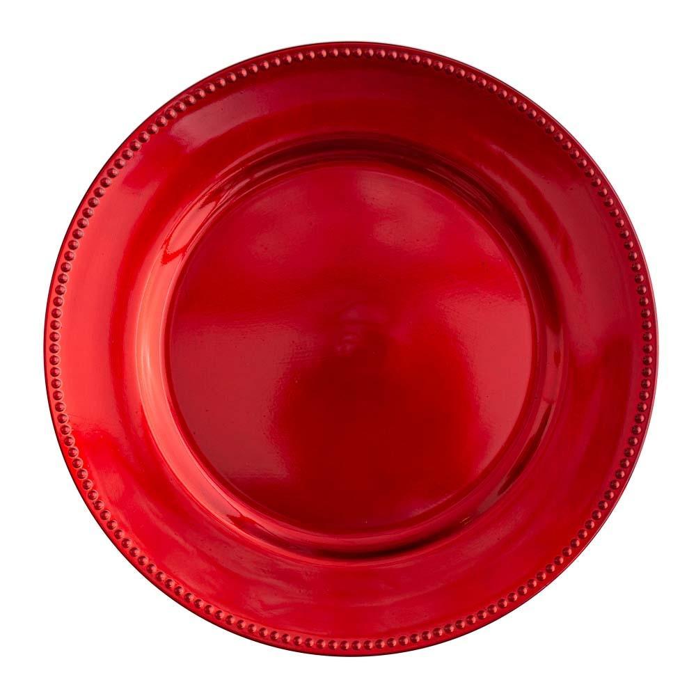 richland beaded charger plate 13 red set of 48 - view 1