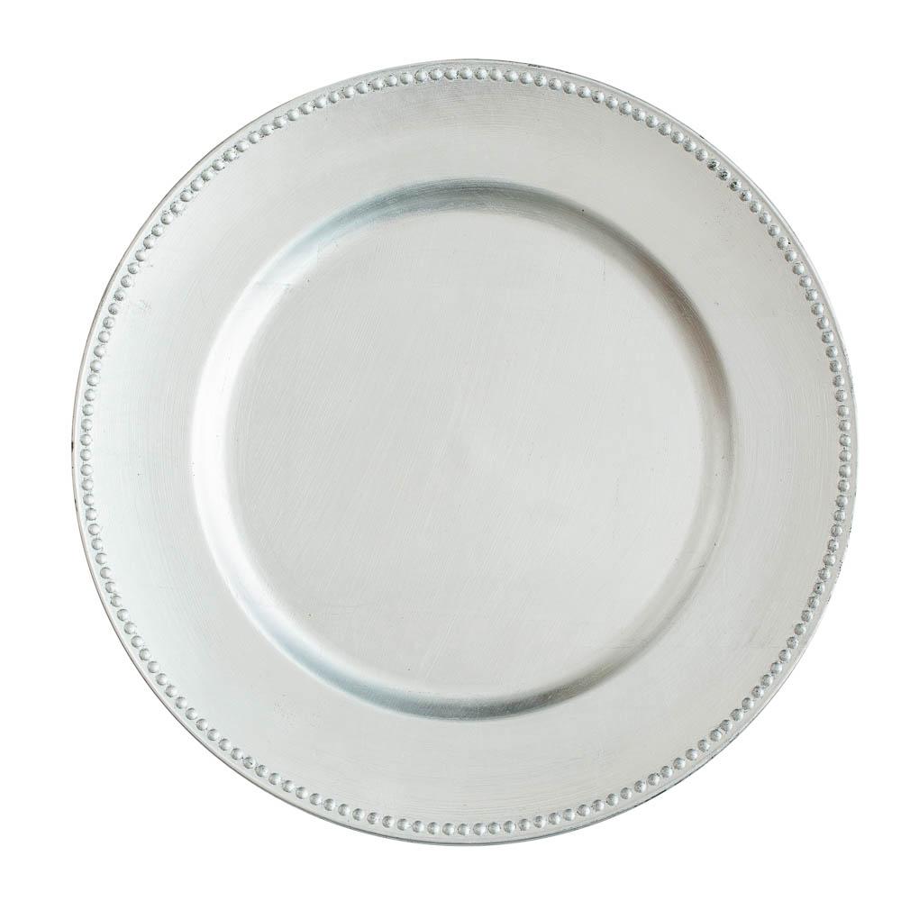 Richland Beaded Charger Plate 13" Silver Set of 24| 9001_24