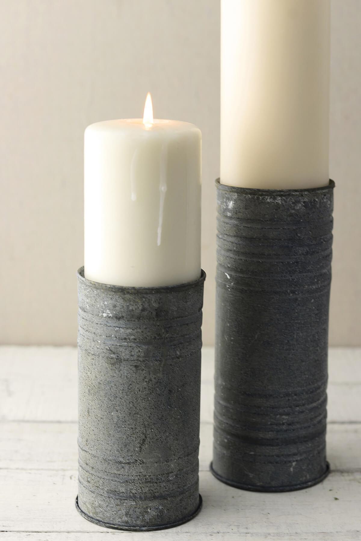 zinc cylinder vase pillar candle holder 6 - view 3