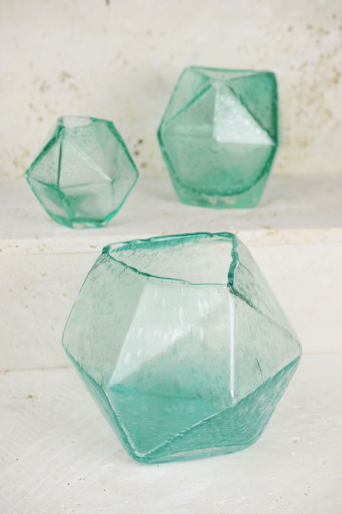 geo glass bud vase 6 5