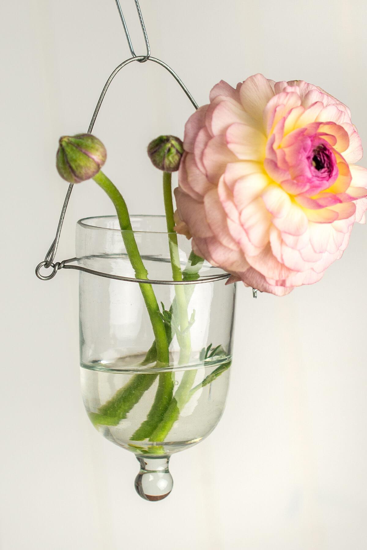 hanging candle holder set of 6 clear glass - view 5