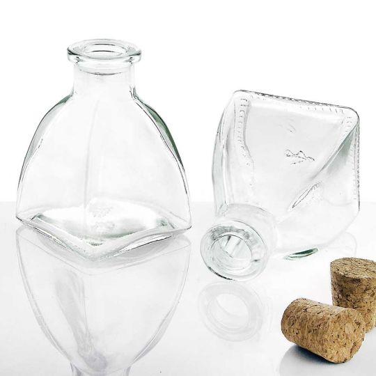 Richland Diamond Shaped 3" Glass Bottles 2oz Set of 24