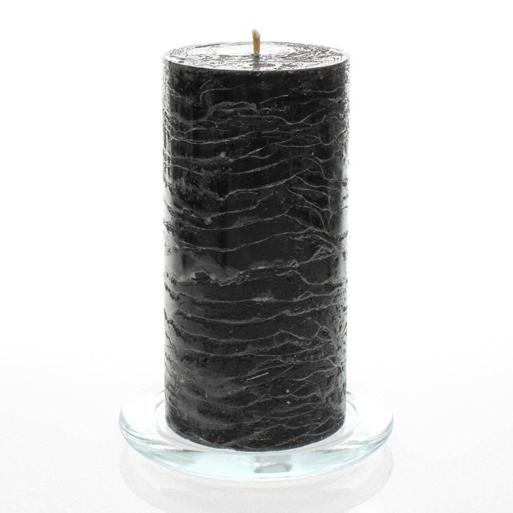 Richland Rustic Pillar Candle 3"x 6" Black Set of 24