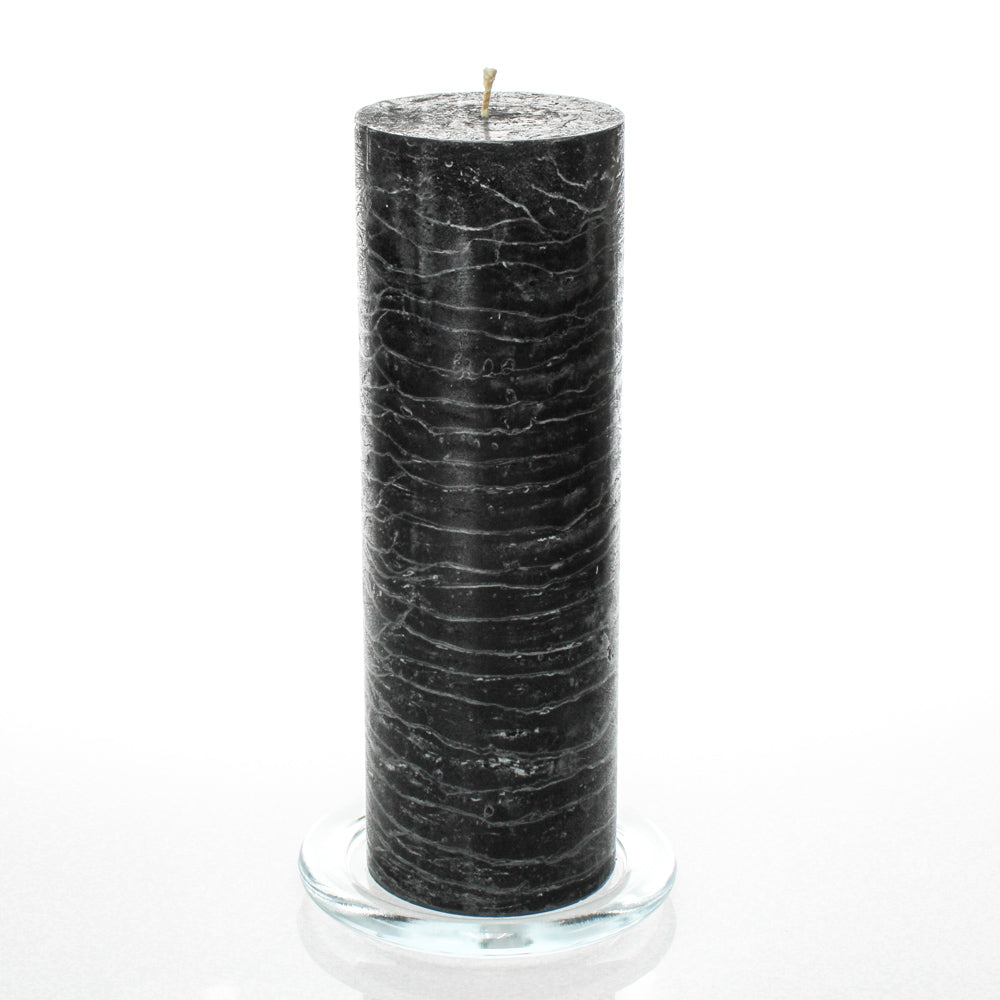 Richland Rustic Pillar Candle 3"x 9" Black
