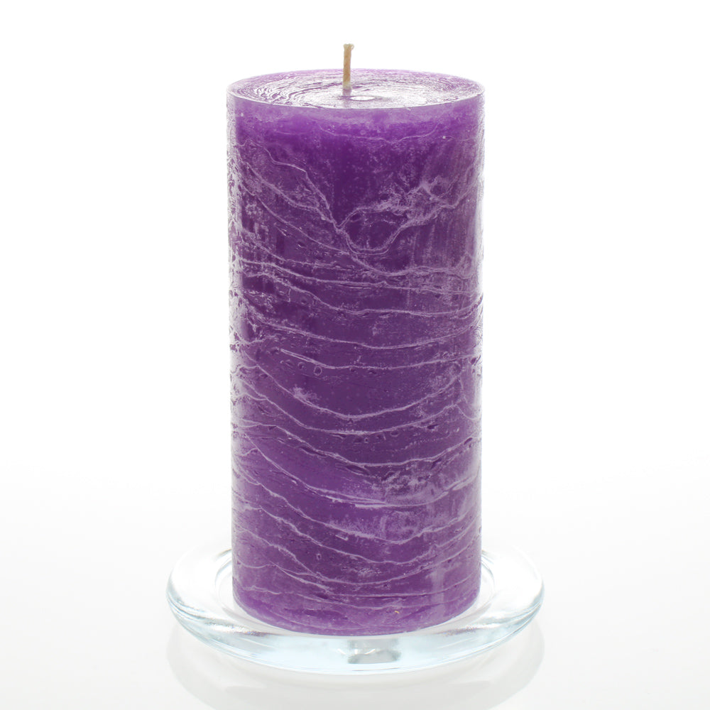 Richland Rustic Pillar Candle 3"x 6" Lavender Set of 6