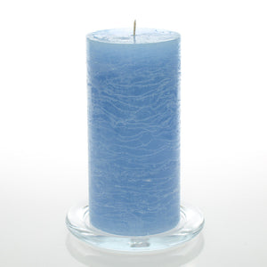Richland Rustic Pillar Candle 3"x 6" Light Blue Set of 6