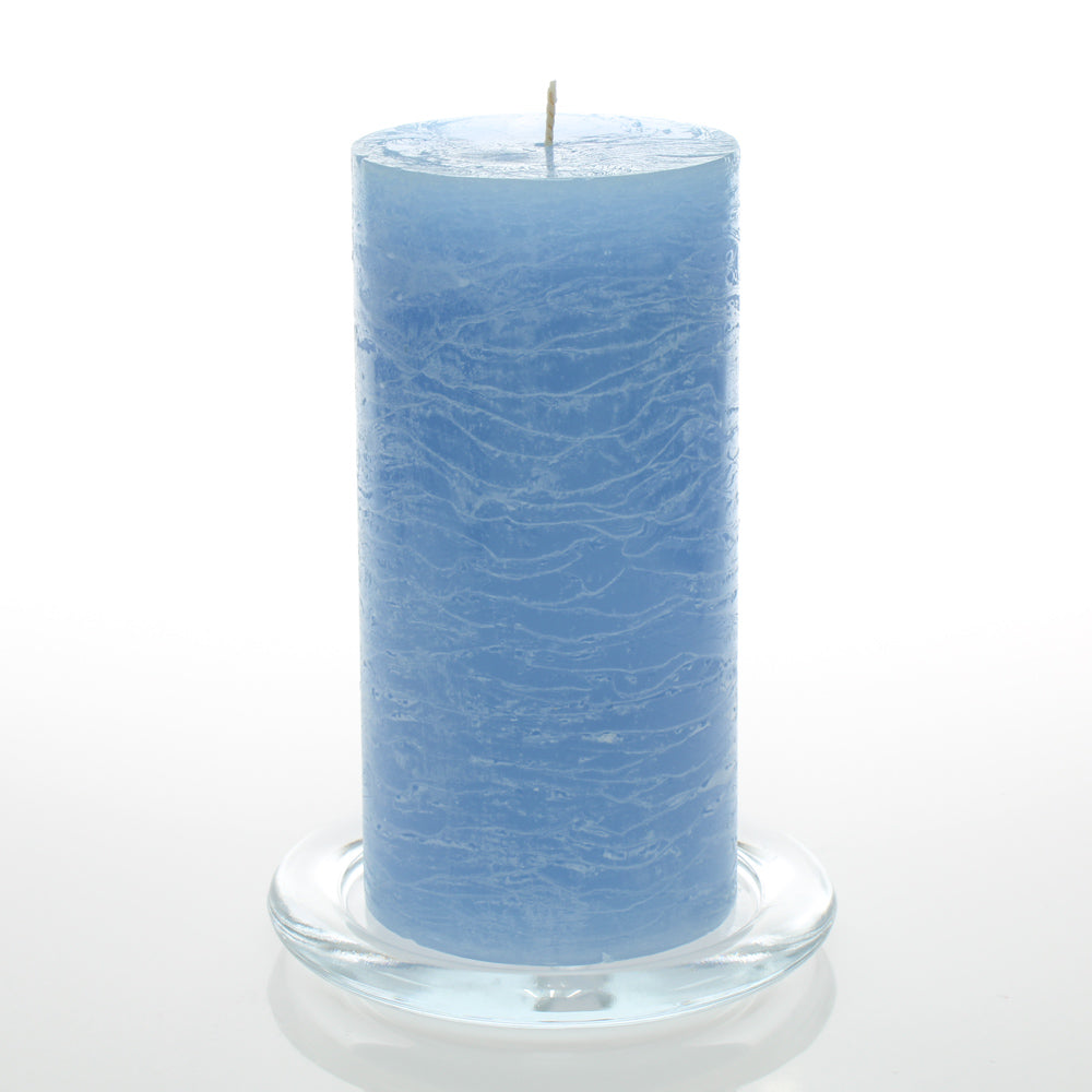 Richland Rustic Pillar Candle 3"x 6" Light Blue Set of 24