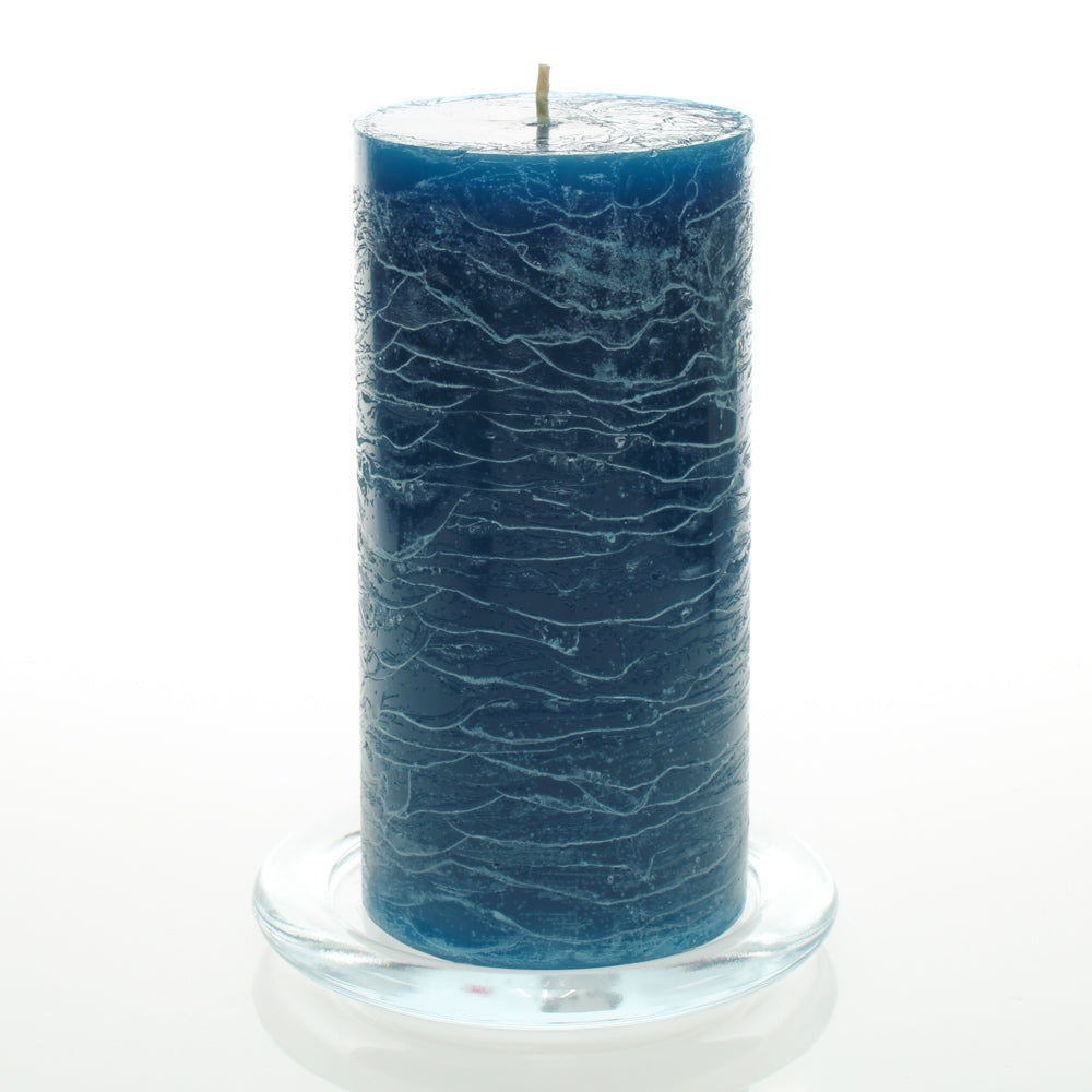 Richland Rustic Pillar Candle 3"x 6" Navy Blue Set of 24
