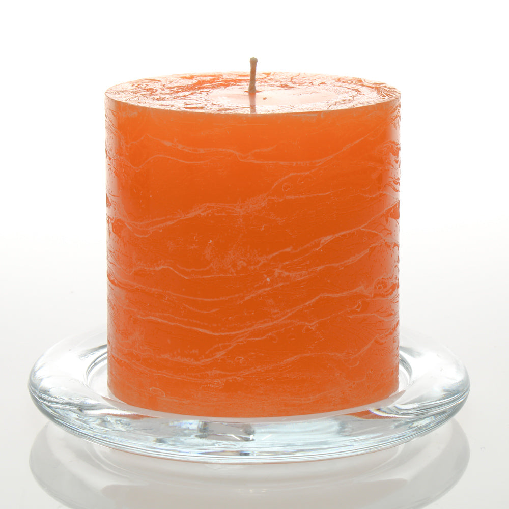Richland Rustic Pillar Candle 3"x 3" Orange Set of 48