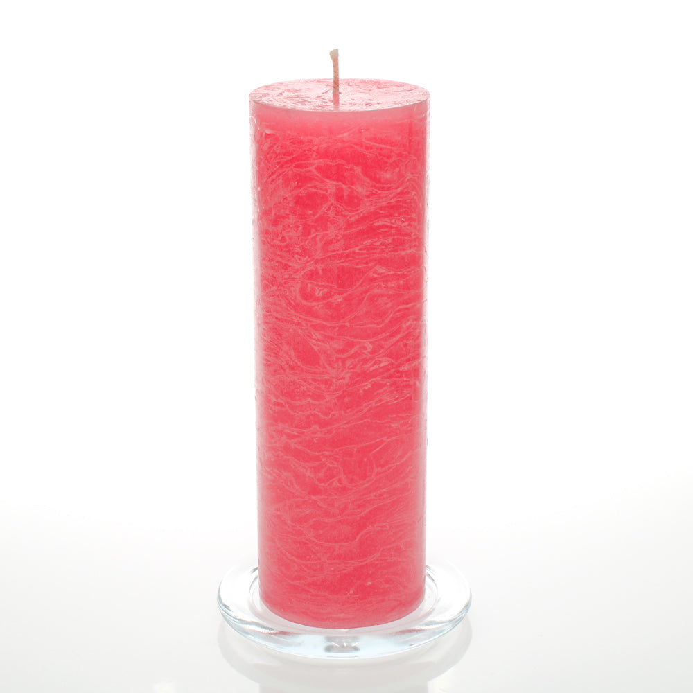 Richland Rustic Pillar Candle 3"x 9" Pink Set of 24