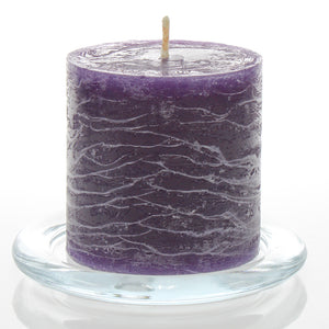 Richland Rustic Pillar Candle 3"x 3" Purple Set of 12