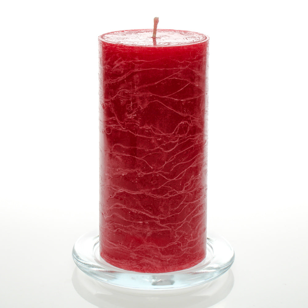 Richland Rustic Pillar Candle 3"x 6" Red Set of 24