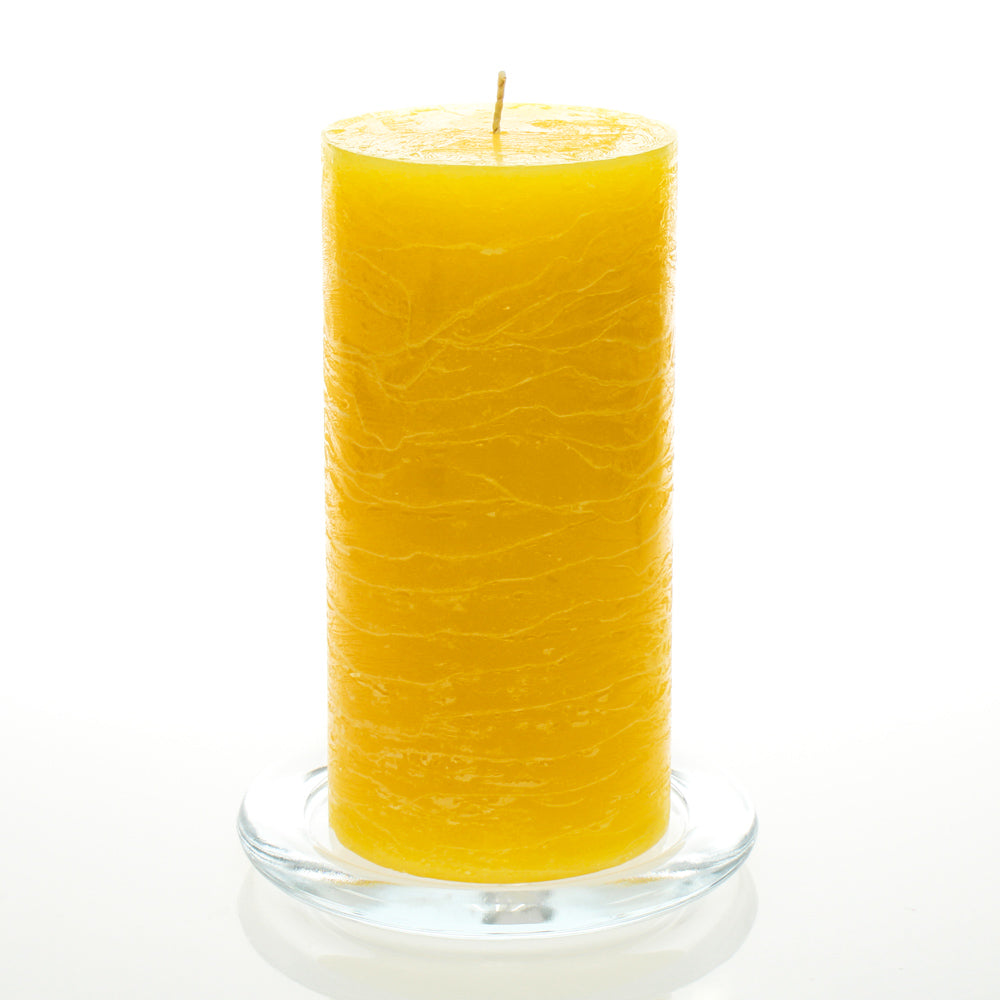 Richland Rustic Pillar Candle 3"x 6" Yellow Set of 12