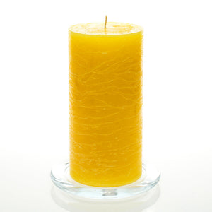 Richland Rustic Pillar Candle 3"x 6" Yellow Set of 6