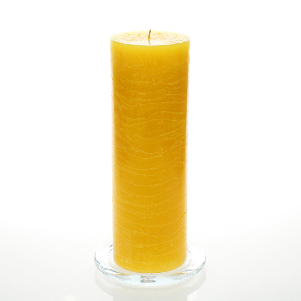 Richland Rustic Pillar Candle 3"x 9" Yellow Set of 6