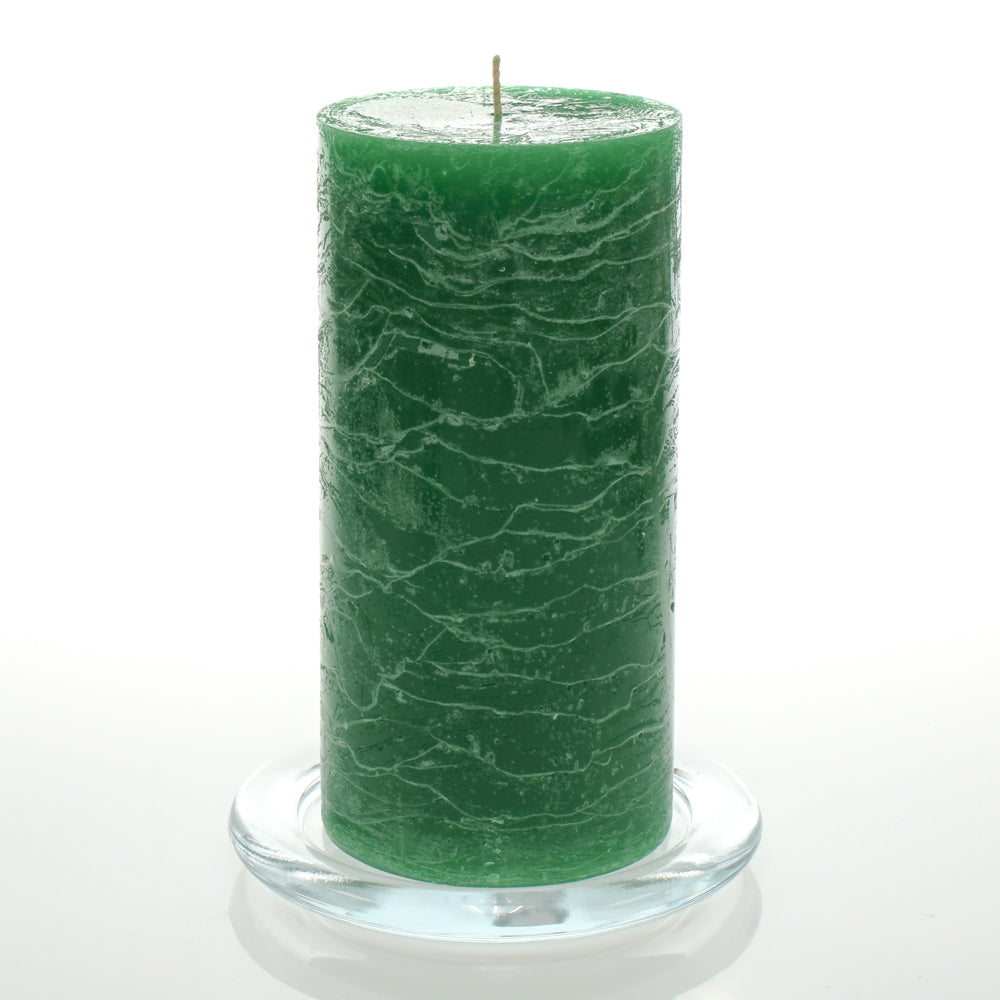 Richland Rustic Pillar Candle 3"x 6" Dark Green Set of 12
