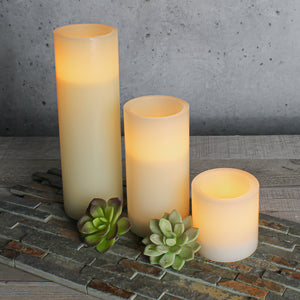 Richland Flameless LED Pillar Candles 3"x3", 3"x6" & 3"x9" Ivory