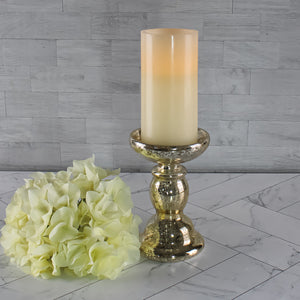 Eastland Unique Mercury Glass Pillar Candle Holder 6.5"